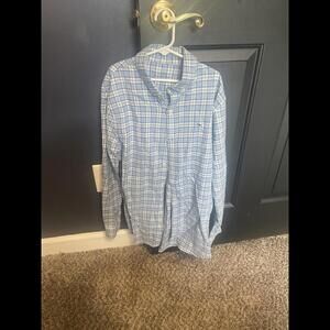 Vineyard Vines Youth Blue Plaid Button-Down Shirt L(18)